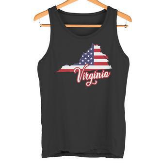 Diseño De Mapa Deirginia De La Bandera De Estados Unidos Para Los Orgullososirginianos In Mangas Camiseta sin mangas - Regaloses