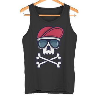 Diseño Genial De Patines Callejeros Con Forma De Calavera Cruzada In Mangas Camiseta sin mangas - Regaloses