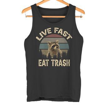 Donna Racoon Live Fast Eat Trash Con Collo A Canotta - Novitaregali