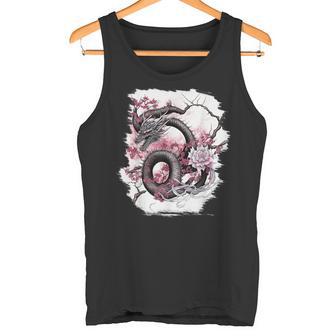Dragon Japon Fleurs De Cerisier Japonais Néon Fleurs Débardeur e - Cadeauxyz