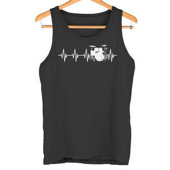 Drums Heartbeat ドラマー&パーカッショニスト音楽愛好家向け タンクトップ - Kawaiitshirt