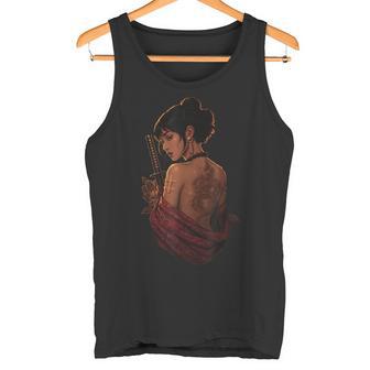Élégant Tatouage De Geisha Dragonamouraï Débardeur e - Cadeauxyz
