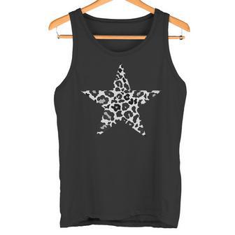 Estrella Con Estampado De Leopardo Blanco Y Negro Camiseta sin mangas - Regaloses