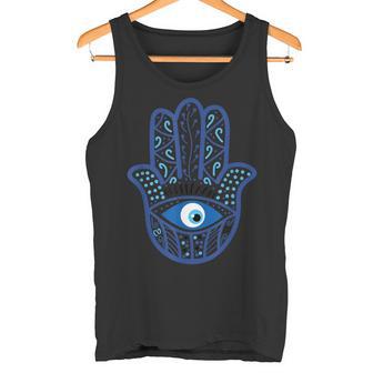Evil Eye Artwork Hamasa Good Luck Hand Of Fatima Hipster タンクトップ - Kawaiitshirt