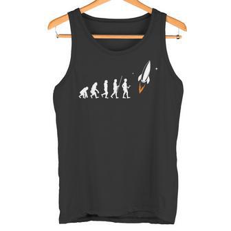 Evolución Humana Mono A Hombre A Cohete Exploración Espacial Camiseta sin mangas - Regaloses