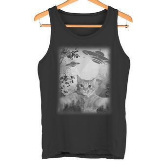 Catelfie With Ufos Cosmic Catpace Cat タンクトップ - Kawaiitshirt
