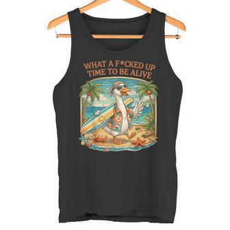 Gooseurf Beachummer なんてワイルド・タイム・ア・ワイルド・タイム・ア・アライブだ タンクトップ - Kawaiitshirt