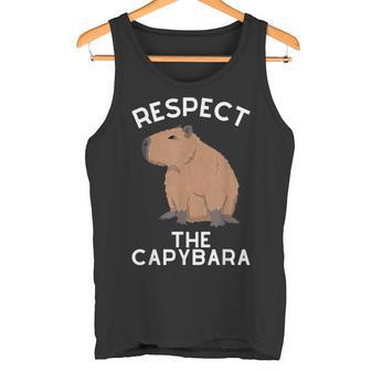 Respect The Capybara げっ歯類好き カピバラ アニマルジョーク タンクトップ - Kawaiitshirt