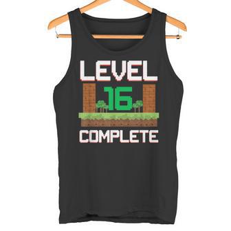 Gamer Kinder 16 Geburtstag Jungen 16 Jahre Level Complete Tank Top - Seseable