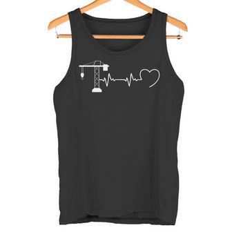 Grue Homme Battement Coeur Humour Grutier Idée Cadeau Débardeur e - Cadeauxyz