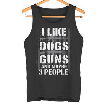Me Gustan Los Perros Las Pistolas Y Talez 3 Personas Divertido Perro De Compañía Camiseta sin mangas - Regaloses