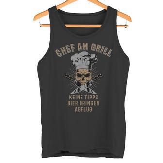 Herren Chef Am Grill Bin Am Grillen Keine Tipps Bier Holen Abflug Tank Top - Seseable