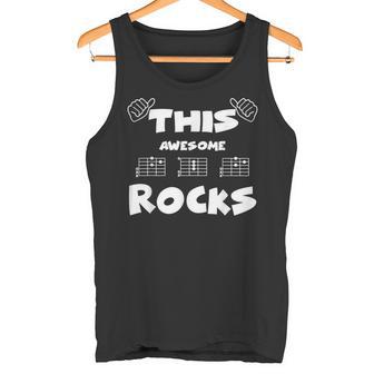 Herrenater Gitarrist Dad Rocks Gitarre Akkordatertagsgeschenk Tank Top - Seseable