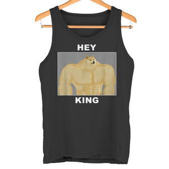 Hey Kingwole Doge Meme タンクトップ - Kawaiitshirt