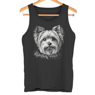 Ilustración De Cara De Perro Yorkie Para Amantes De Los Camiseta sin mangas - Regaloses