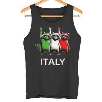 Italien-Flagge Lustig Waschbär Herren Damen Kinder Lustig Italienisch Tank Top - Seseable