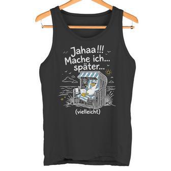 Jahaa Mache Ichpäterielleicht Lustige Möwetrandkorb Tank Top - Seseable