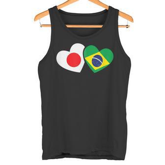 Japanese Flag Brazilian Flag Heart 日系ブラジルブラジル国旗日本国旗 タンクトップ - Kawaiitshirt