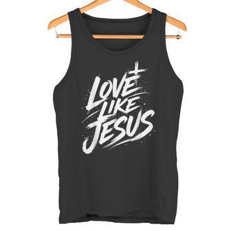 Jesus Love Like Jesus 十字架 クリスチャン タンクトップ - Kawaiitshirt