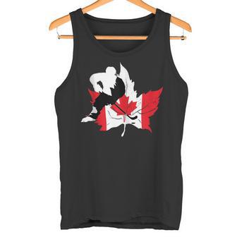 Jugador De Hockeyobre Hielo Jugador De Hockey Canada Deportes De Invierno In Mangas Camiseta sin mangas - Regaloses