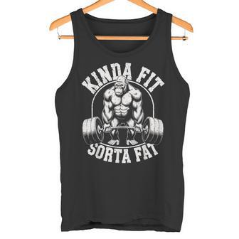 Kinda Fitorta Fat Gorilla 面白いワークアウトジムウェイトリフティング タンクトップ - Kawaiitshirt