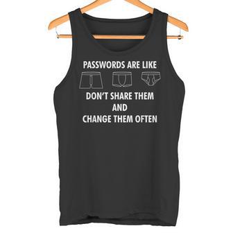 La Contraseñaon Como Breve Ciberseguridad Informática Geek Camiseta sin mangas - Regaloses