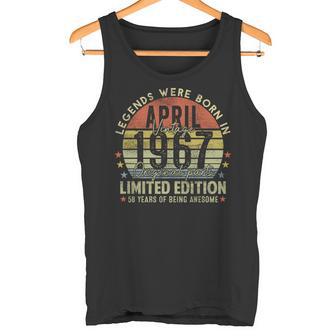 Legendince April 1967Intage 58Th Birthday Made In 1967 長袖tシャツ タンクトップ - Kawaiitshirt