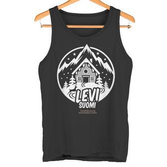 Leviuomi フィンランド スキーロッジとスキーリゾートの名前 Levi タンクトップ - Kawaiitshirt