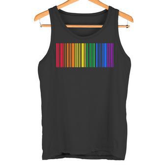 Lgbtq Bandera De Arco Iris Gay Orgullo Mes Regalo Código De Barras Lgbt Camiseta sin mangas - Regaloses