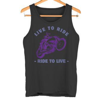 Live To Ride Ride To Live Regalo De Motocicleta Divertido Retro Camiseta sin mangas - Regaloses