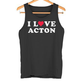 I Love Acton マッチング ガールフレンド&ボーイフレンド アクトン名 長袖tシャツ タンクトップ - Kawaiitshirt