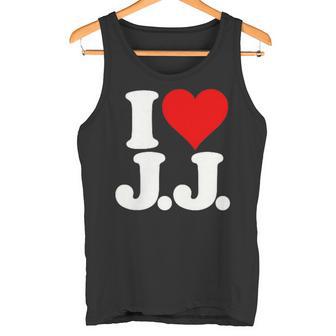 I Love Heart JJ Jj J J イニシャル タンクトップ - Kawaiitshirt