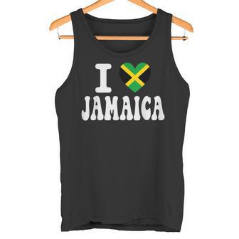 I Love Jamaica Herz-Flagge Retro Reise-Souvenir Tank Top - Seseable