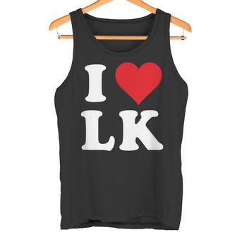 I Love Lk Initials I Heart LK First Last Name L K タンクトップ - Kawaiitshirt