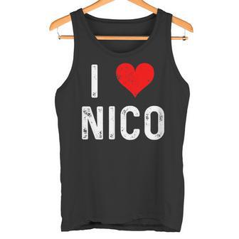 I Love Nico ハート アンティーク調 タンクトップ - Kawaiitshirt