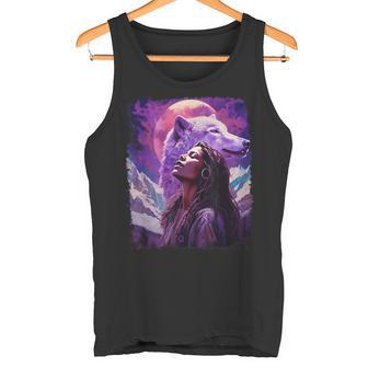 I Love Wolves ビンテージ ネイティブアメリカン タンクトップ - Kawaiitshirt