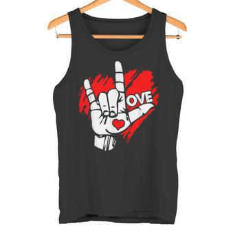 I Love You 手話 Asl Peak Languages タンクトップ - Kawaiitshirt