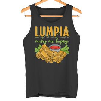 Lumpia Makes Me Happyルンピアは私を幸せにする フィリピンの春巻き 料理 食べ物 タンクトップ - Kawaiitshirt