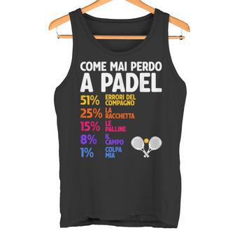 Come Mai Perdo A Padel Maglia Regalo Padelisti Uomo Donna Canotta - Novitaregali