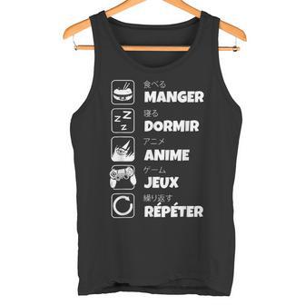 Manger Dormir Anime Jeux Répéter Kawaii Otaku Anime Manga Débardeur e - Cadeauxyz