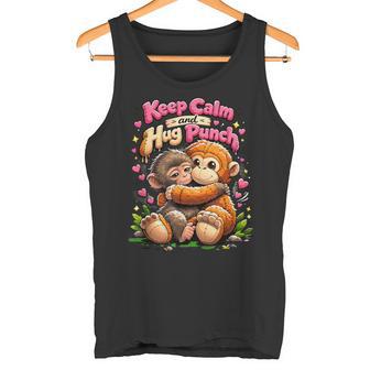 Mantén La Calma Y Abraza A Punch Monos Lindos Abrazan El Humor Camiseta sin mangas - Regaloses