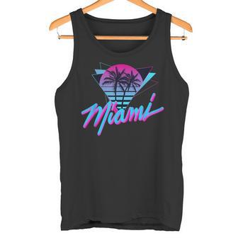 Miami – Palmen –Aperwaveynthwave 80Er Jahretil Retro Tank Top - Seseable