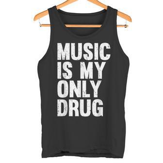 Music Is My Only Drug グラフィックプリント タンクトップ - Kawaiitshirt