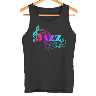 Musicien De Jazz Coloré Feuilles De Musique De Jazz Notes Débardeur e - Cadeauxyz