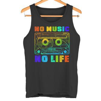 No Music No Life、ヴィンテージカセット音楽愛好家。 タンクトップ - Kawaiitshirt