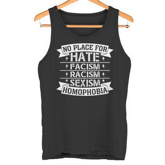 No Place For Hate Facism Racism 平等人権 タンクトップ - Kawaiitshirt