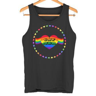 Orgullo Corazón Arco Iris Bandera Circulo Gaymer Gay Gamer Camiseta sin mangas - Regaloses