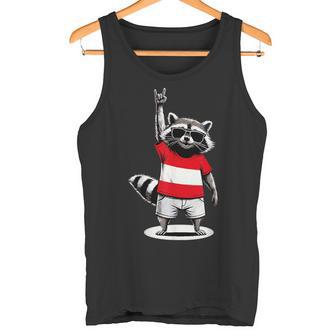 Österreichische Flagge Waschbär Lustig Österreich Tank Top - Seseable