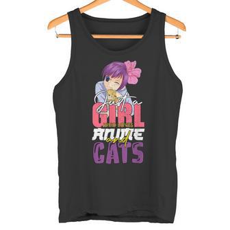 Otakuólo Una Chica Que Ama El Anime Y Los Gatos Kawaii Camiseta sin mangas - Regaloses