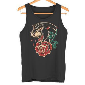 Panther Rose アメリカントラディショナルタトゥーインク オールドスクール タンクトップ - Kawaiitshirt
